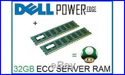 32GB (2x16GB) Memory Ram Upgrade for Dell Poweredge R610 and T610 Servers Only