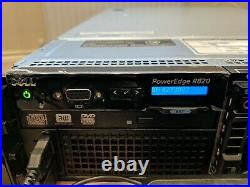 DELL POWEREDGE R820 dual xeon e5-4650 64GB RAM 16 bay rail kit bezel 1100w 10Gb