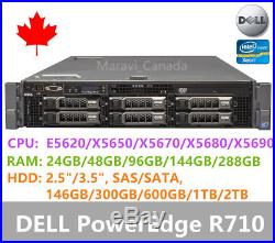 DELL PowerEdge R710 Server 2x X5670 48GB RAM 2x 2TB SAS 3.5 H700 Raid 2x870W