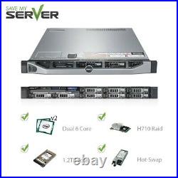 Dell PowerEdge R620 Server 2x E5-2630 V2 12 Cores 8GB H710 2x 600GB