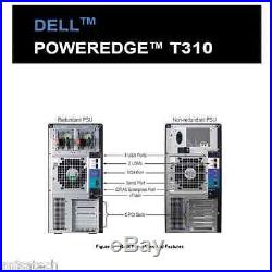 Dell PowerEdge T310 X3430 2.4Ghz QuadCore 32GB DDR3 4x160GB 7.2K RPM PERC6/i Bat