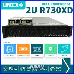 Dell R730XD Server 24 SFF 2.5 2x E5-2680 V3 = 24 Cores 256GB DDR4 10x 1.2TB SAS